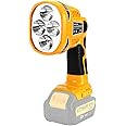 YEX-BUR Flashlight for Dewalt 20v Battery, 12W 1120LM LED Work Light, Portable Spotlight with USB Port, 4 Modes, 110 Degree Pivoting Head for Camping Garage Workshop Power Outage Emergency