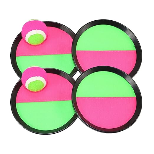 YeahiBaby Kinder Ball Spielen Spiel Set 6 Stück Paddel Tennis Spielzeug Ballwurf Fangen Sport Ball (4 x Bat 2 x Ball)