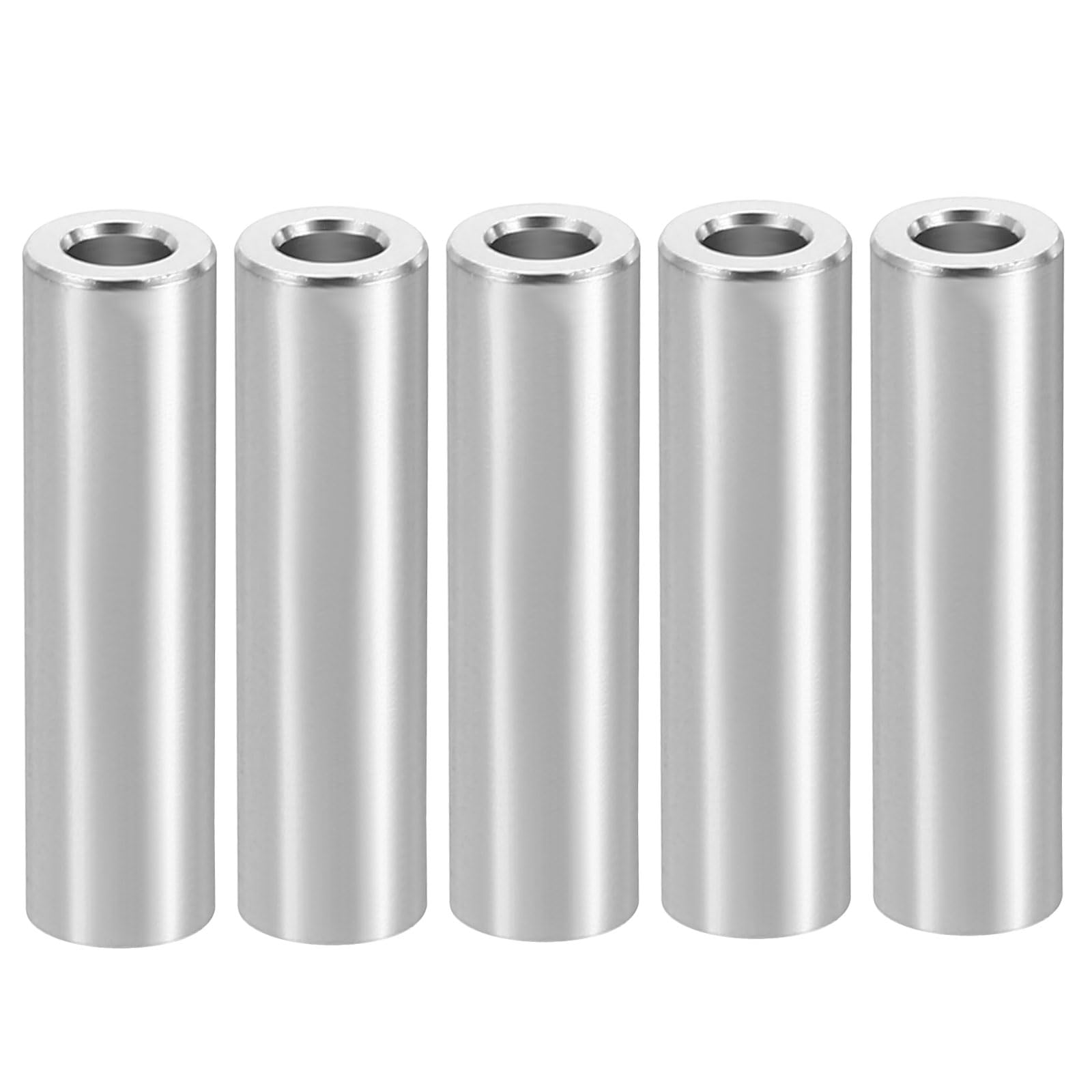 PATIKIL M4 Aluminum Spacers, 5 Pcs Metal Spacer Aluminum 4.2mm ID x 8mm OD x 30mm L Aluminum Spacer Screw Standoff Round for 5/32inch or M4 Screw Bolts