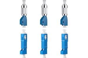 Moocci 3PC FC Male to LC Female Hybrid Optical Fiber Convertor Adapter+ 3PC LC Female to SC Male Hybrid Flange Singlemode 9/125 SM Optical Fiber Adapter Connector