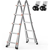 VEVOR A-Frame Telescoping Ladder 17 FT - Portable Aluminum Extension Ladder with 330lb Load Capacity, for Indoor, Outdoor, RV, Roof &amp; Multi-Purpose Use