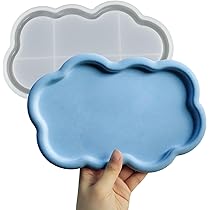 2-Piece Oval Resin Tray Mold Kit With 5 Droppers - 7x3.7 Inch Silicone Craft Molds