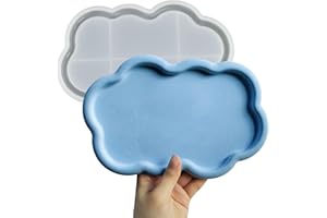 Wehous Cloud Shape Tray Silicone Mold Storage Tray Container Mold for Resin Concrete Jewelry Trinket Plate Dish Vanity Candle Holder Mold for Epoxy Resin Casting Creative Art Craft Home Decor