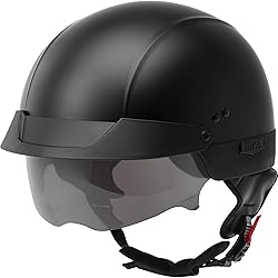 GMAX HH-75 Half Helmet (Matte Black, Small) - FMVSS