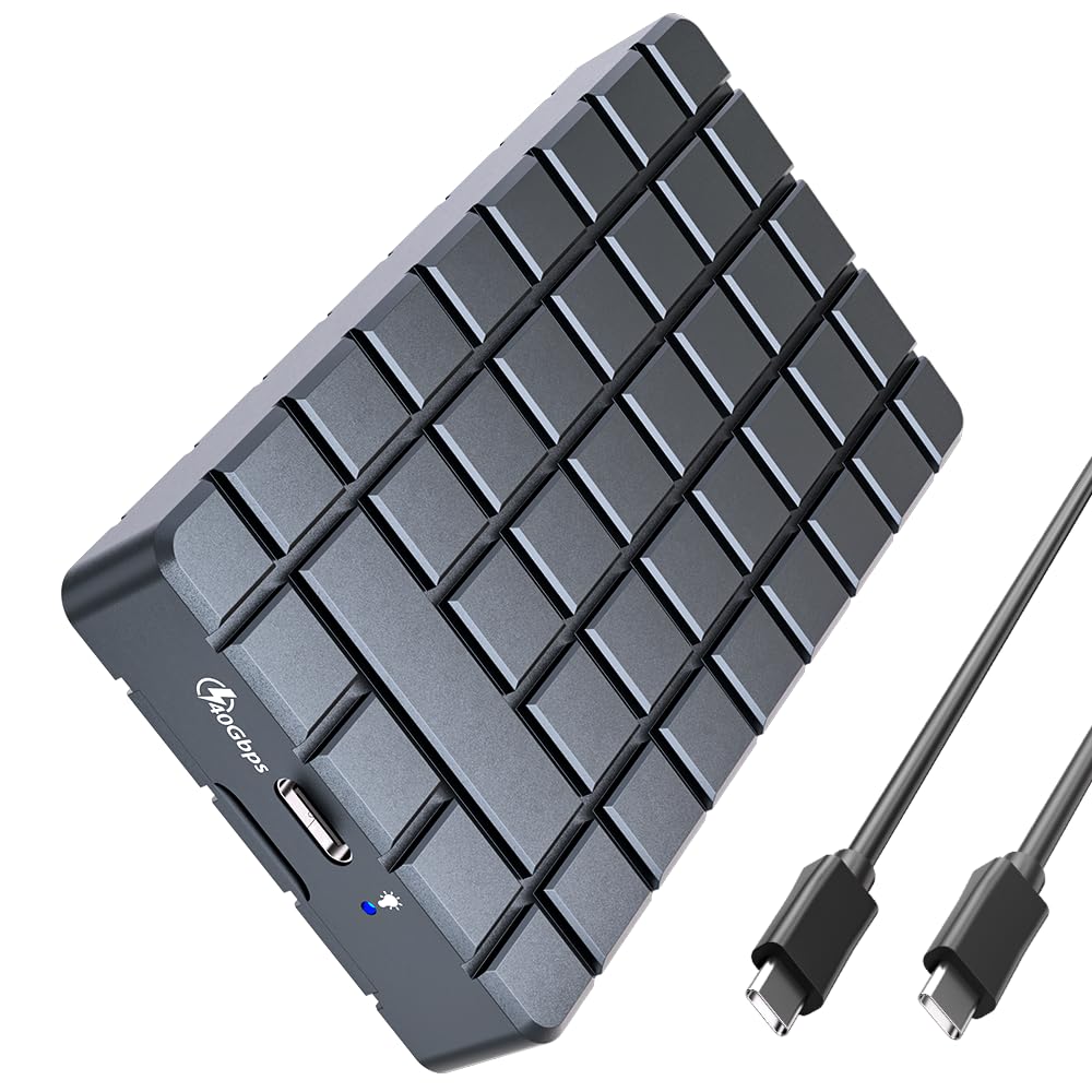 Photo 1 of elecacc 40Gbps M.2 NVMe SSD Enclosure, 8TB Capacity USB 4.0 NVMe SSD Enclosures for 2280 M Key B+M Key PCIe NVMe SSD Compatible with Thunderbolt4/3, USB4/3.2/3.1/3.0