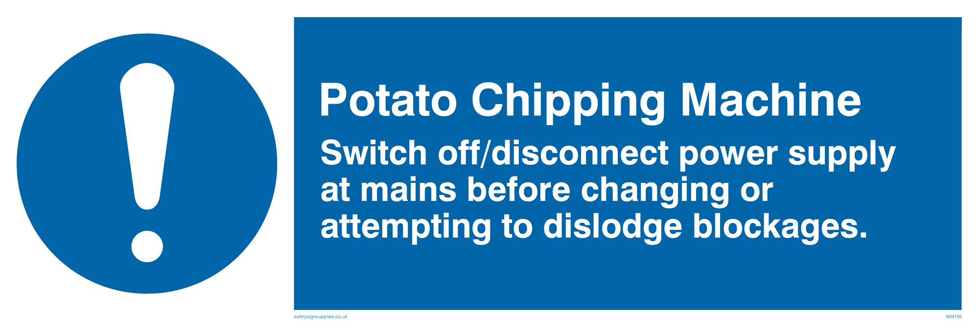 Pack of five - Potato Chipping Machine Rules Sign - 300x100mm - L31