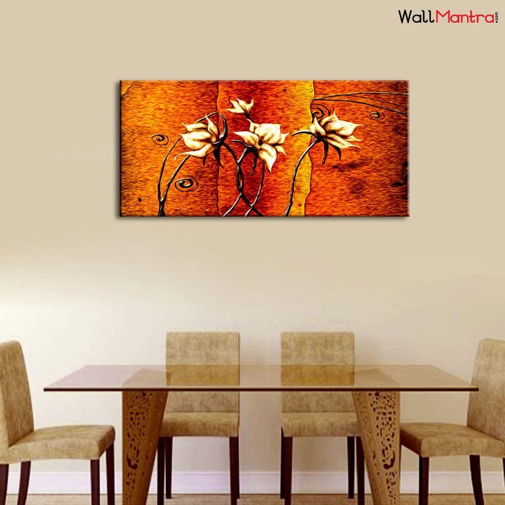 Wallmantra Big Panoramic Beautiful Abstract Flower Wall Painting