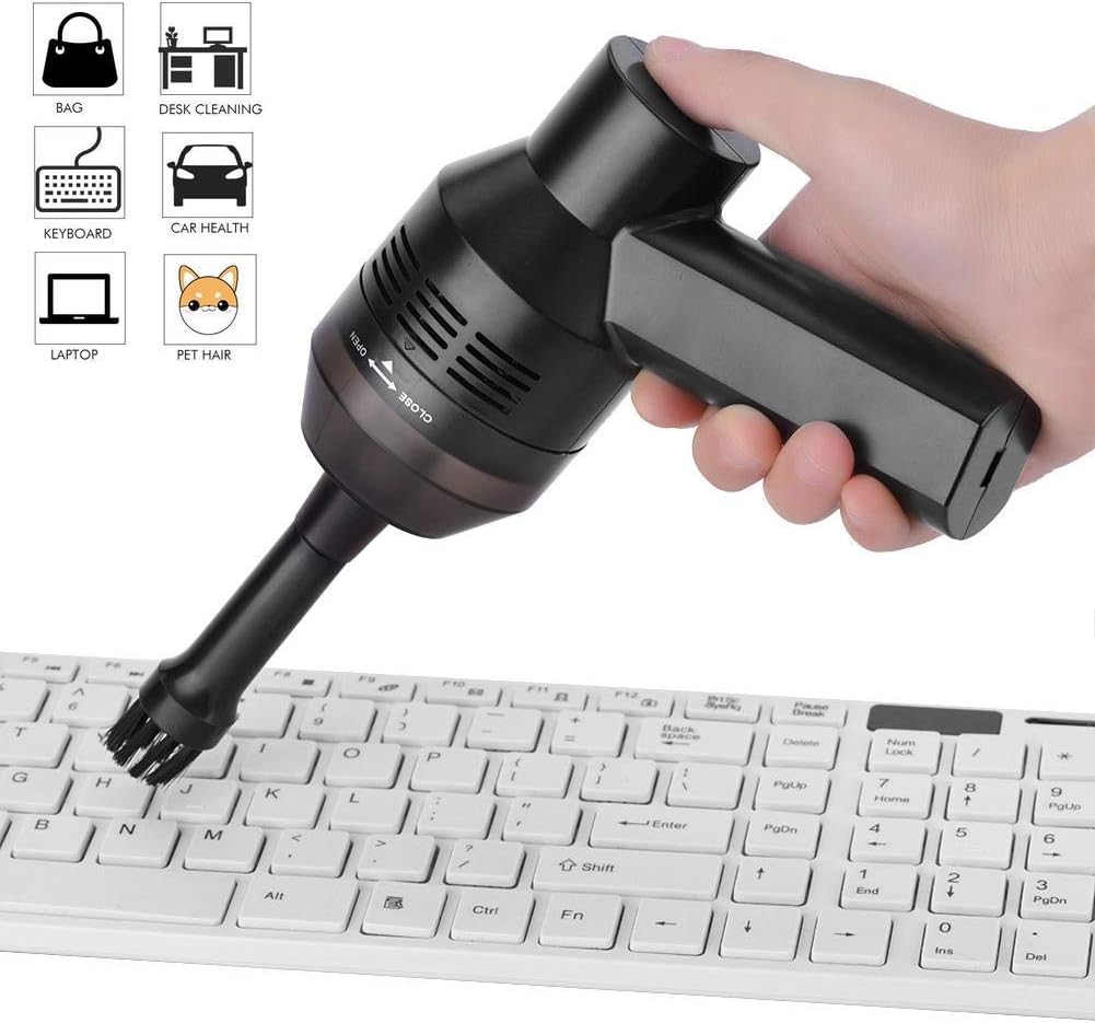KeepTpeeK Keyboard Vacuum Cleaner, Portable USB Rechargeable Mini Electric Car Vacuum Cleaner TV Satellite Boxes,Kitchen Stove Cleaning for Dust,Scraps Laptop,Computer,Dusk Piano,Car