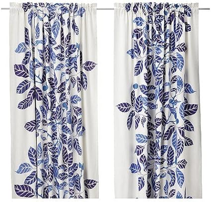 Ikea Stockholm Blad Pair Of Curtains Blue Ikea Amazon Ca