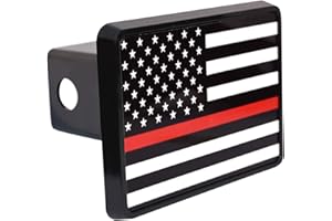 Rogue River Tactical Thin Red Line Flag Trailer Hitch Cover Plug US Firefighter Fire Fighter Truck Department FD