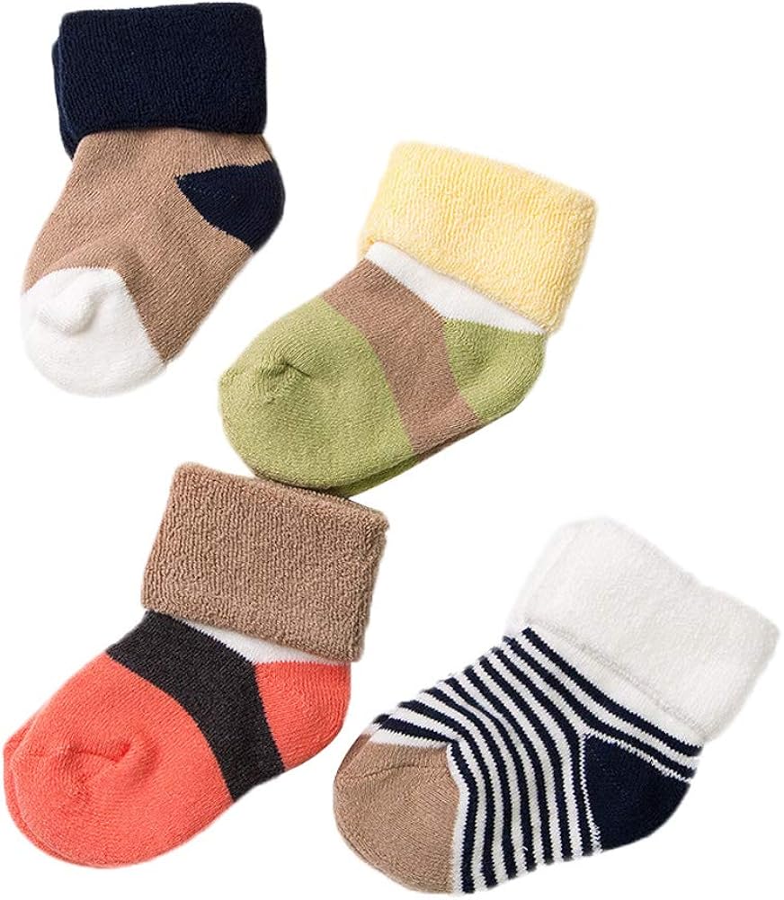 Vi.yo 4 Pair Floor Socks Baby Slipper Socks Baby Girls Boys Socks Cute