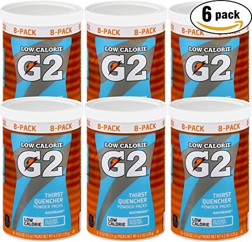 Gatorade G2 Low Calorie Powder Packs Glacier Freeze, 8 - 0.52 Oz Packets (Pack of 6, Total of 48 Packets)