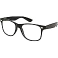 MODA Retro Nerd Geek Oversized Black Framed Spring Temple Clear Lens Eye Glasses