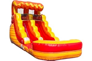POGO BOUNCE HOUSE Inflatable Water Slide for Kids(Without Blower) - 21' x 9' x 12' Foot Backyard Inflatable Slide for Summer Fun - Fire Marble