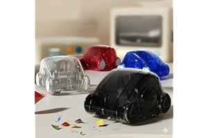 1pc Mini Manual Push Cleaning Cart with Dust Collector Bin - Portable Desktop Sweeper for Pencil Shavings, Crumbs (Clear)