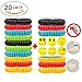 Natural Mosquito Repellent Bracelets 20 pack and 6 patch Waterproof Bug Insect Protection up to 300 Hours No Deet Pest Control for Kids Adults