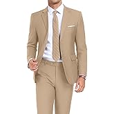 Mens 2 Piece Suit Set Slim Fit 2 Button Dress SuitsTuxedo Set Wedding Blazer Jacket Pants Tie Business Party Prom Suit