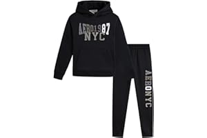 AEROPOSTALE Boys Sweatsuit - 2 Piece Athletic Pullover Hoodie Sweatshirt and Boys Jogger Pants with Pockets (Sizes 8-12)