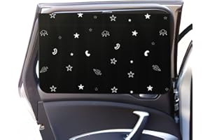Raweao Car Side Window Sun Shade - 2 Pcs Blackout Privacy Car Window Covers, Universal UV Protection Automotive Window Sunshades for Baby & Family (19.7"*31.5")