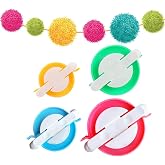 Kit Fabrication Pompons KNEWMART - 4 Tailles (3.5-8.5cm) - DIY Laine - Accessoires Tricot Et Crochet - Cadeau Créatif