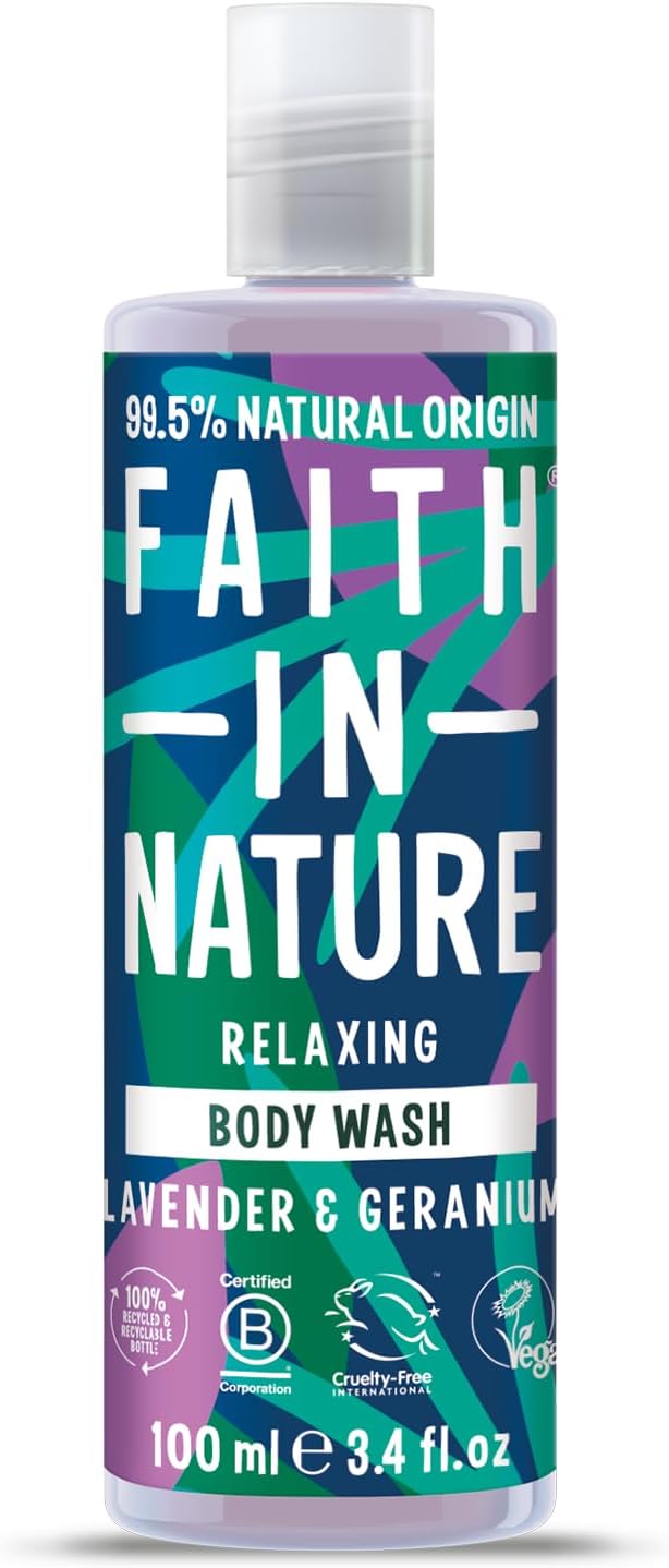 Faith In Nature Lavender & Geranium 100ml Body Wash Travel Size