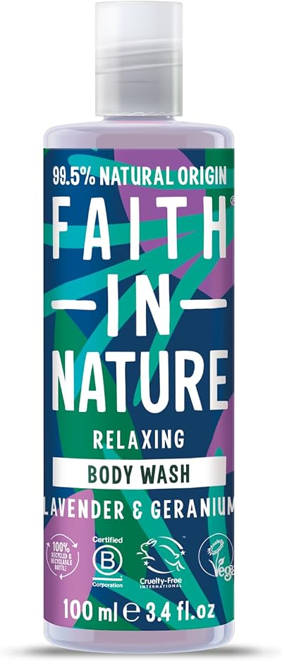 Faith In Nature Lavender & Geranium 100ml Body Wash Travel Size