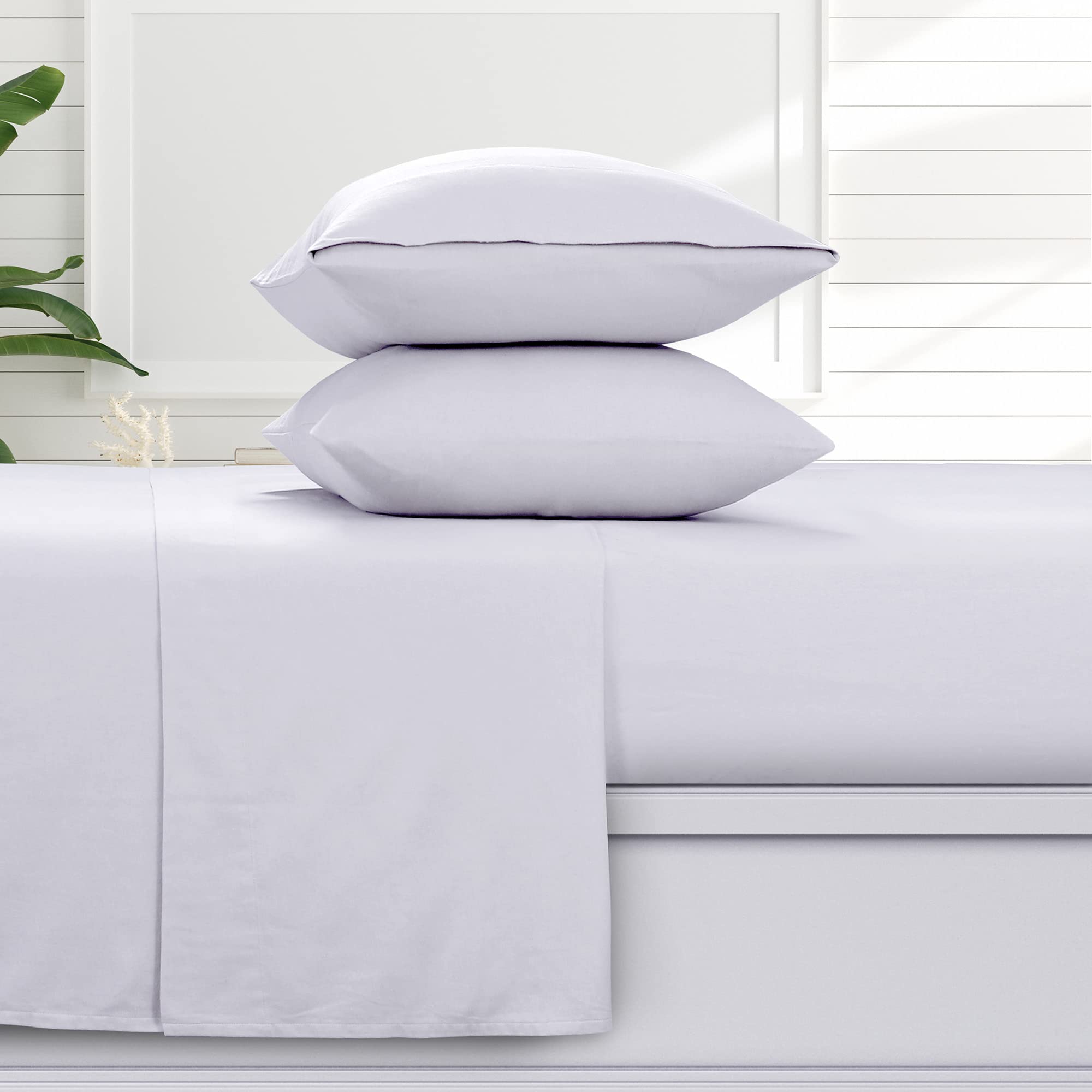 Tribeca Living Ultra Soft Turkish Cotton Flannel Twin Sheet Set with Extra Deep Pocket, 100% Cotton Flannel Sheets 3 Piece Set, White 170-GSM