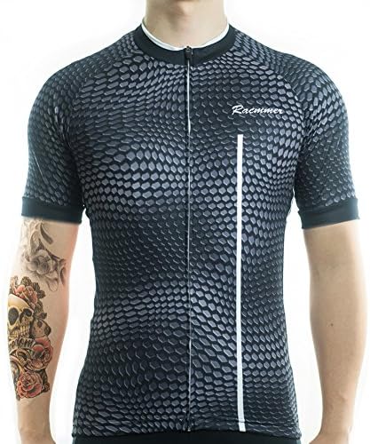 Racmmer Mens Breathable Short Sleeve Cycling Jersey Ultra-Light Cycling Clothing