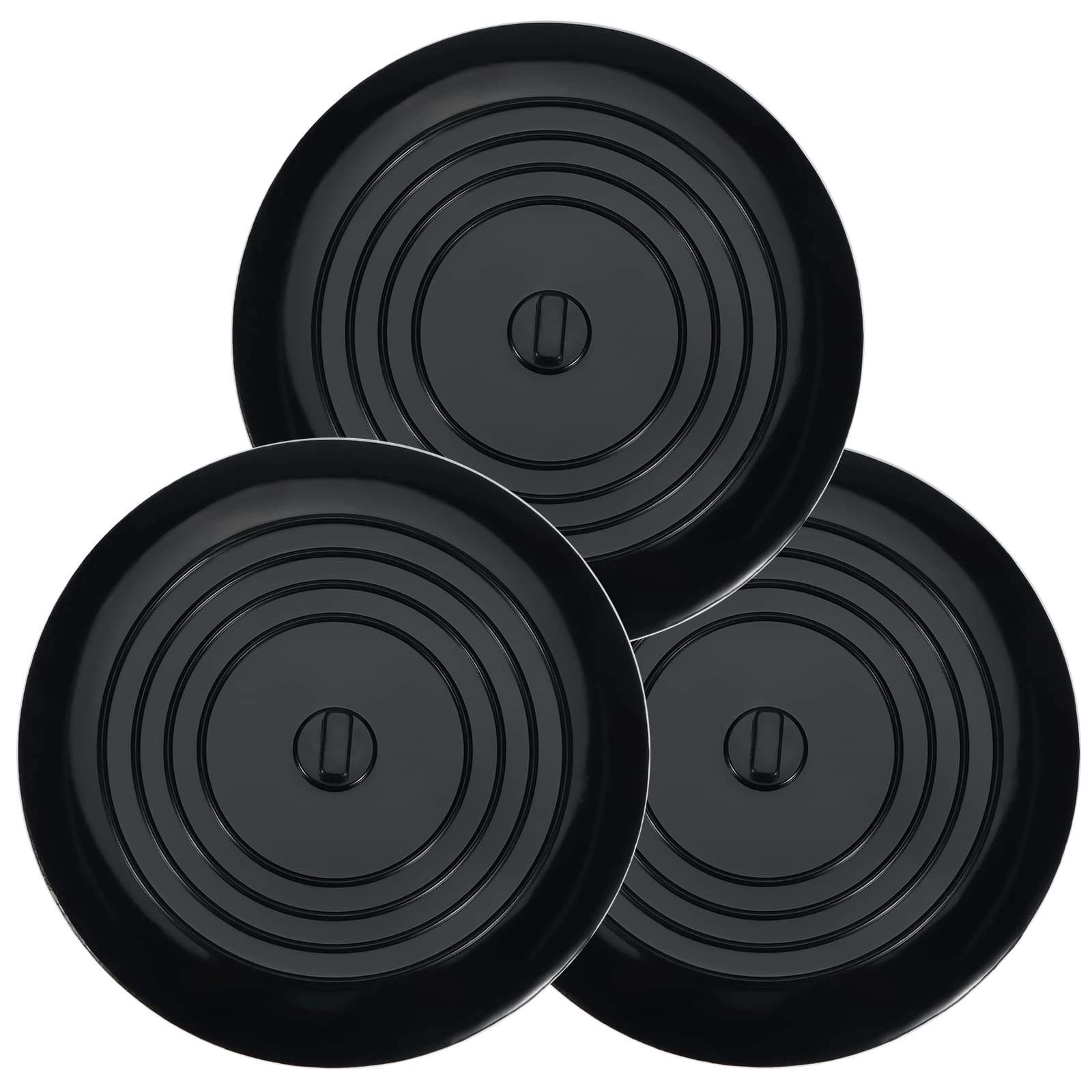 3PCS Universal Bath Stopper, 6" Recyclable Silicon Drain Stopper | Upgraded Plug Cover for Kitchen Sink & Basin, Bathrooms and Laundries (3p-black)
