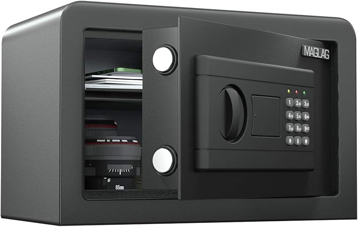 Amazon Maglag 金庫 家庭用 小型 電子金庫 12 4l デジタルキーボード 緊急キーでロック解除 アラーム付き 床 壁に固定可能 家庭 事務所 旅館 店に適し 日本語マニュアル付き 1年間安心保証 31 cm 金庫 金庫アクセサリー 文房具 オフィス用品