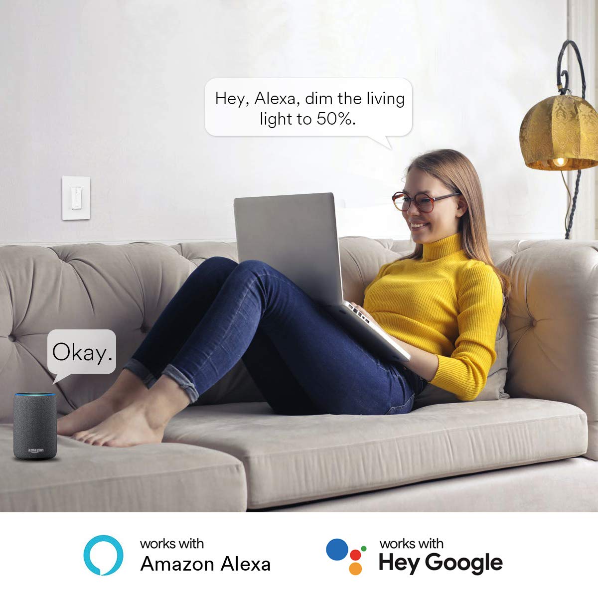 Lumary Smart Dimmer Wi-Fi Light Switch, APP Remote Control & Schedule, Compatible with Alexa & Google Assistant (No Hub Required): Industrial & Scientific