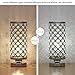 HAITRAL Crystal Table Lamp Modern Night Light Lamp with Metal Frame 110 Pcs Crystals Elegant Bedside Desk Lamp for Bedroom, Living Room, Dining Room Sliver