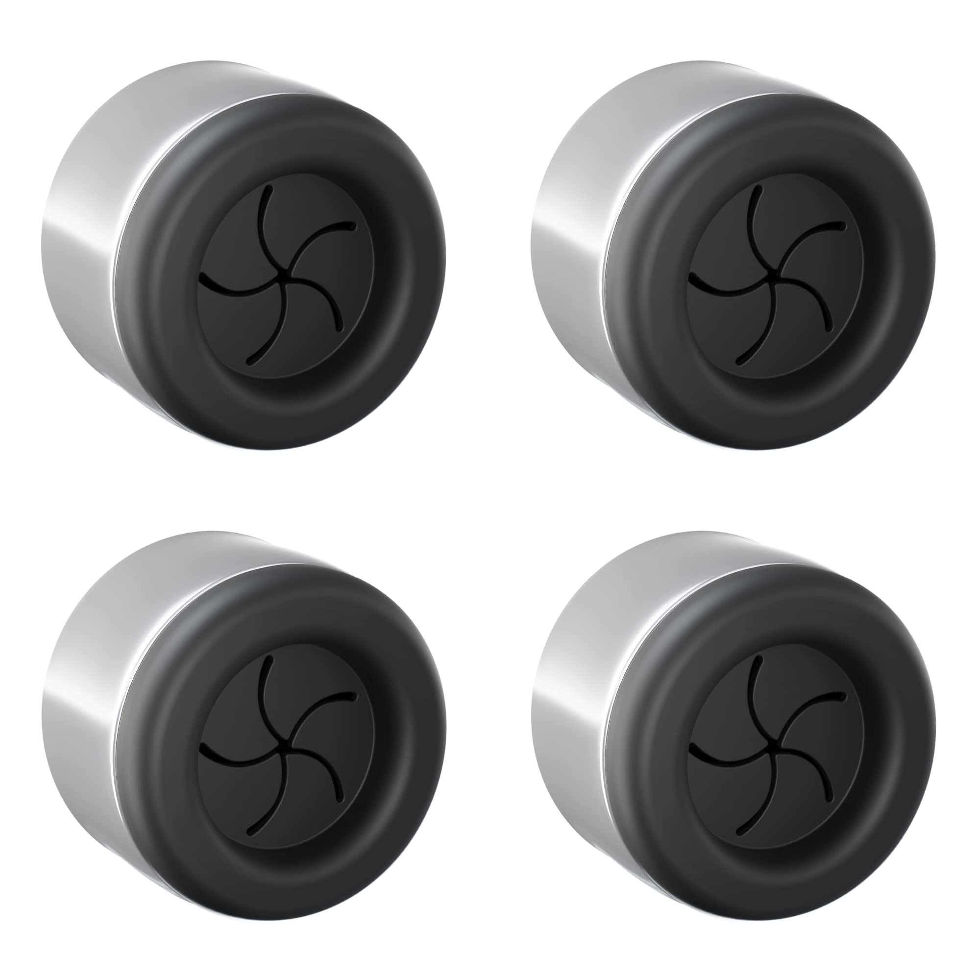 Hometastic Set of 4 Premium Towel Holders for Bathroom, Kitchen and Household Stainless Steel Tea Towel Holder Towel Hook Round Self-Adhesive No Drilling (Black)