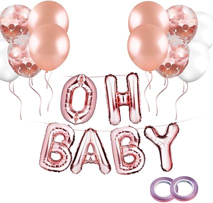 rose gold oh baby balloons
