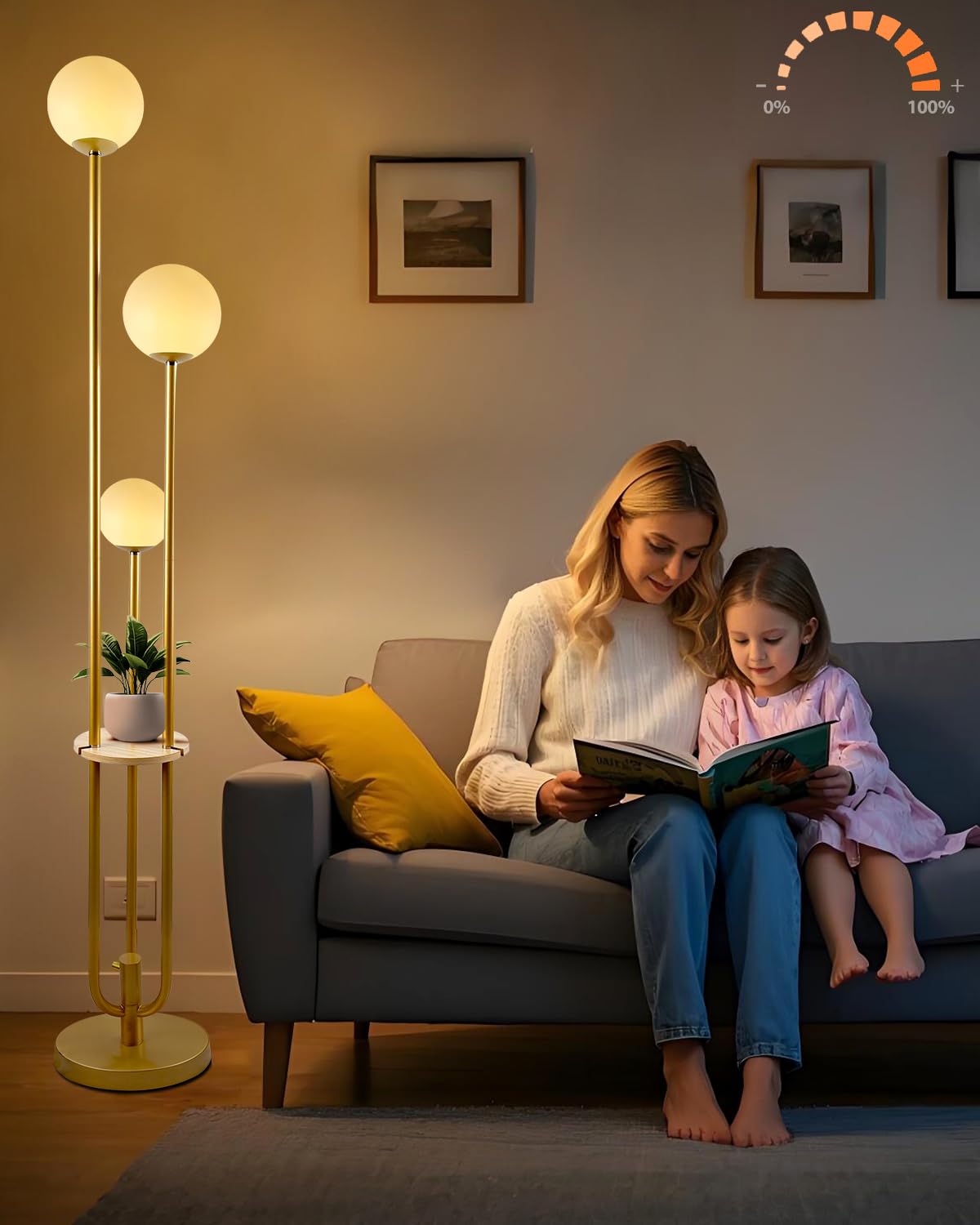 Photo 1 of ** SOLD AS IS, NO REFUND/RETURN** SEE COMMENTS!
Lightdot Gold Globe Floor Lamp 3-Lights Dimmable Floor Lamps with Tray& Bulbs Included Unique Floor Lamp Candle Holder Style Modern Standing Lamps for Living Room/Bedroom//Sofa Beside/Corner Decor
