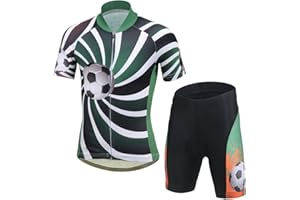 FREE FISHER Cycling Jersey Kids,Short Sleeve Cartoon Road Mountain Bike Jersey Set/Top/Short