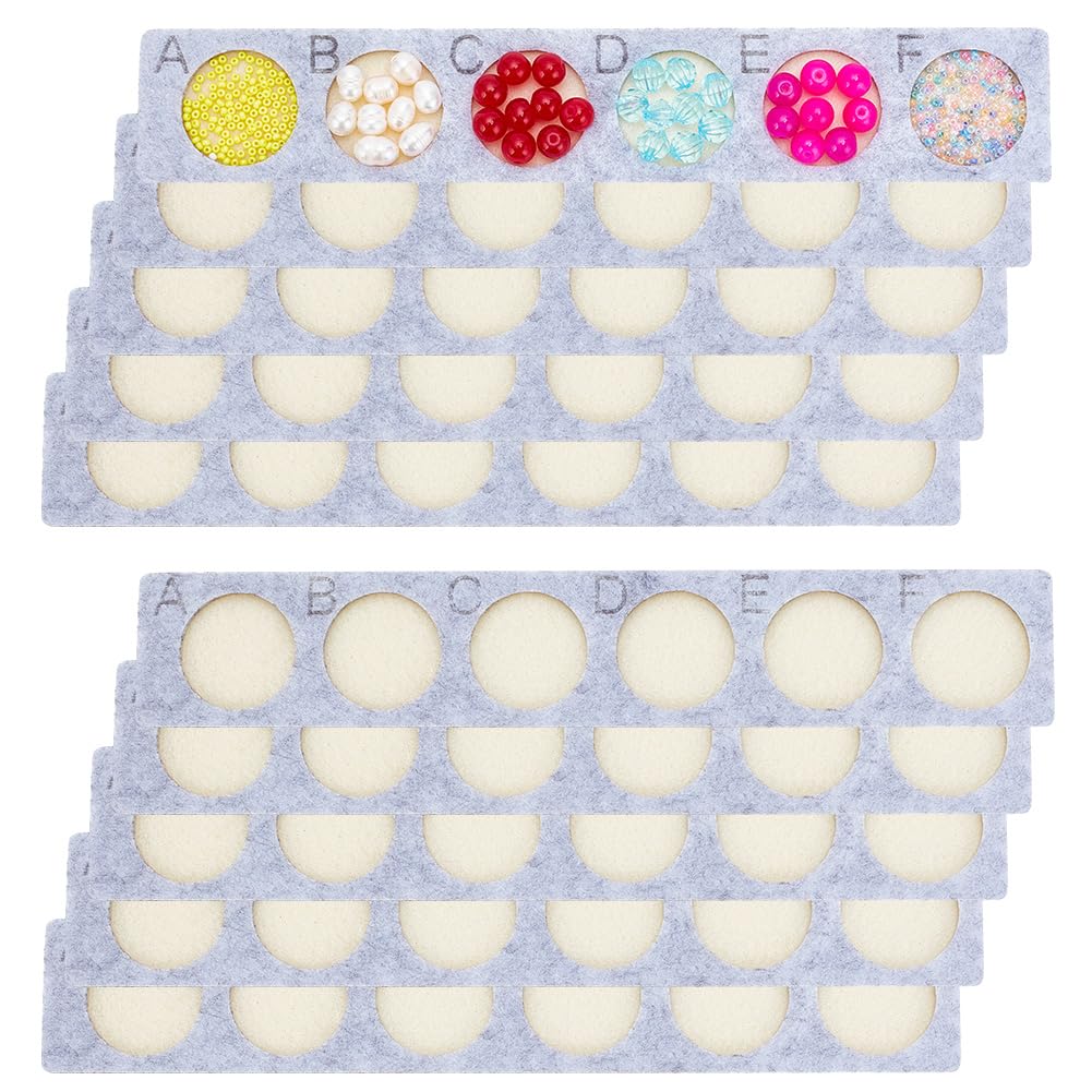 PH PandaHall 10pcs Bead Design Trays Bead Mat Beading Boards Felt Jewellery Bracelet Organizer Storage Tray for Jewellery Making Creating Bracelets Necklaces and Other Jewellery 8.6x1.4” / 22x3.7cm