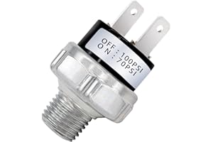 mankk Air Pressure Switch 70-100 PSI Thread 1/4" NPT 24V 12V DC Air Compressor Pressure Switch for Air Horn Train 70-100-1/4" NPT-W