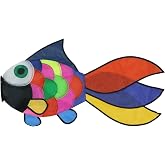 9KM DWLIFE Rainbow Fishing Windsock, 32in Outdoor Wind Spinner for Garden | Colorful Fish-Shaped Wind Sock with Ripstop Polyester, Swivel Snap for Yard, Patio, Garden Decor and Wind Direction Viewing