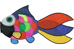 9KM DWLIFE 32 in Rainbow Fishing Windsock Spinner Garden Decoration