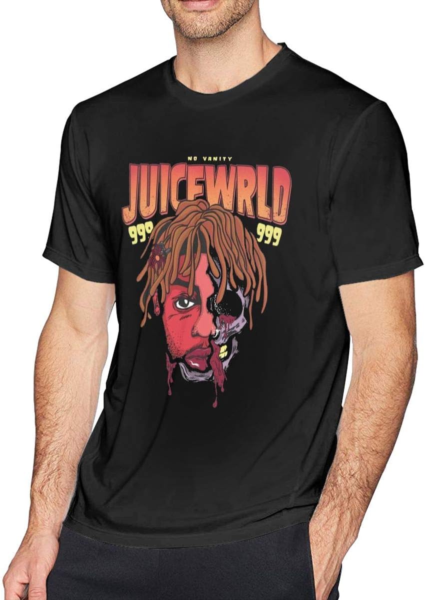 Man's Juice WRLD Skull Poster Adult Humorous Novelty Graphic Short T Shirt Tee