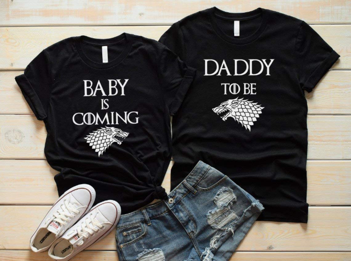 Amazon Com Baby Is Coming Shirts Game Of Thrones Inspired Pregnancy Announcement Matching Unisex Shirts Handmade