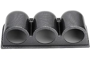 Gauge Mount Holder, 52mm/2in 3-Hole Triple Gauge Mount Holder Carbon Fiber Style Auto Car Dash Meter Pod
