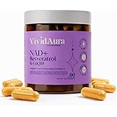 VIVIDAURA LIFE SCIENCE, NAD Supplements for Women - Radiance Formula with Resveratrol, CoQ10, Turmeric & BioPerine - Cellular Renewal Supplement for Women - NMN Alternative - 60 Capsules