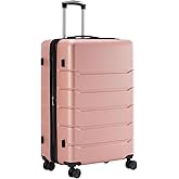 Sweetcrispy Carry on Luggage, Hard Shell ABS Suitcase with Double Spinner Wheels, Lightweight Expandable Rolling Suit Case with TSA Lock, 20 Inch Pale Pink
