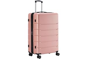 Sweetcrispy Carry on Luggage, Hard Shell ABS Suitcase with Double Spinner Wheels, Lightweight Expandable Rolling Suit Case with TSA Lock, 20 Inch Pale Pink