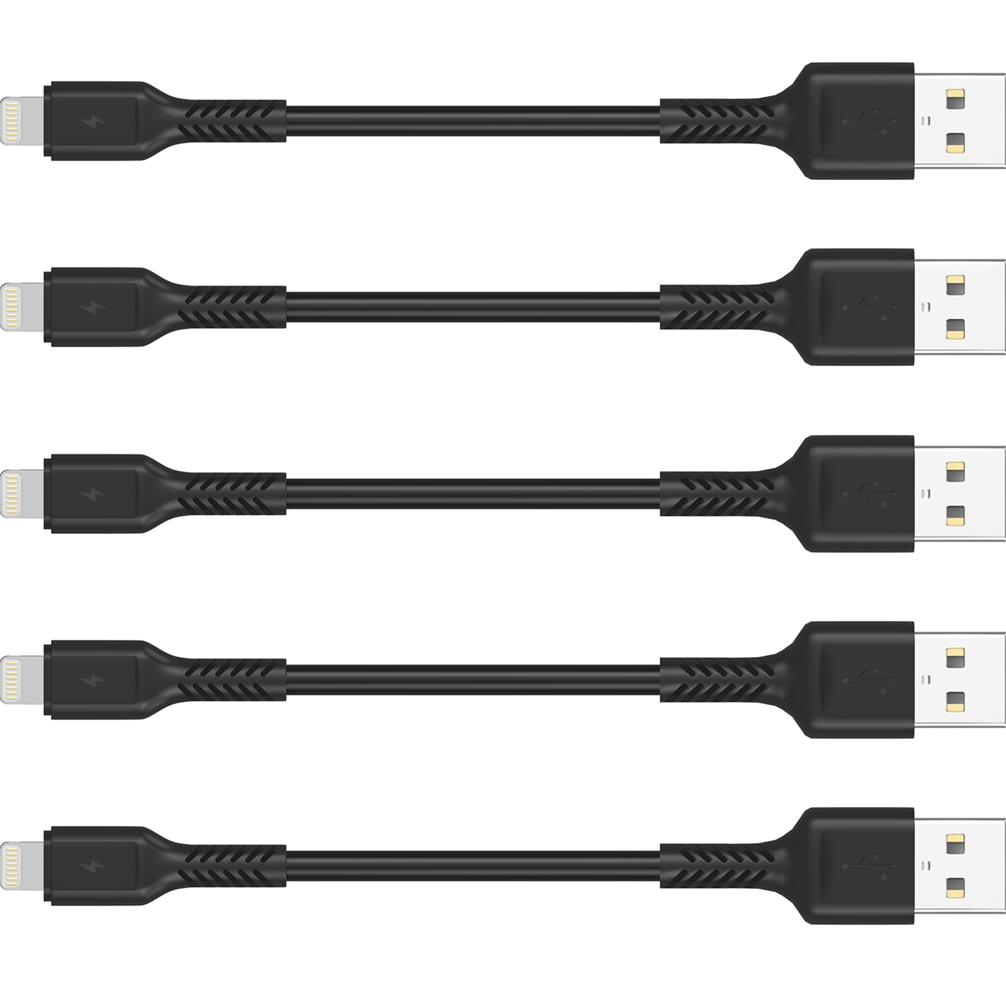 10cm iPhone Charge Cable Short, 5 Pack USB A to Lightning Cord for Fast Charging Stations Compatible with Apple iPhone 12 11 Pro Max Xs 8 7 6 5 Plus, iPad Air/Mini