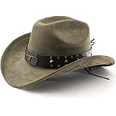 LIDHAY Cowboy Hat for Women Men with Shapeable Wide Brim Western Suede Hat for Cowboys and Cowgirls