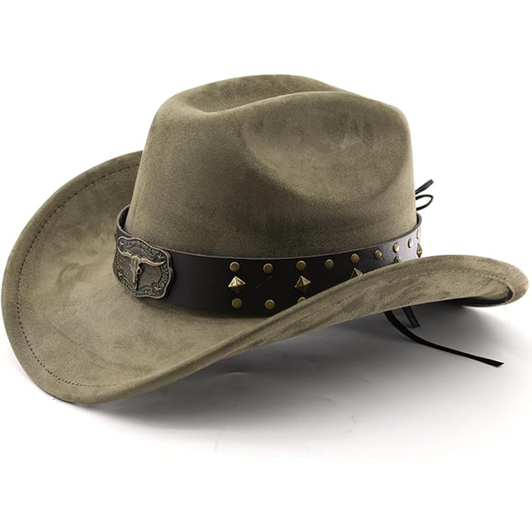 LIDHAY Suede Denim Cowboy Hat for Women Men Big Wide Brim  display picture 1