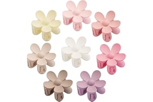 JANFUN Flower Hair Clips Big Hair Claw Clips 8PCS Large Daisy Hair Clips Matte Claw Clips Strong Hold Jaw Claw Clips Thick Thin Hair for Women Girls 8Colors
